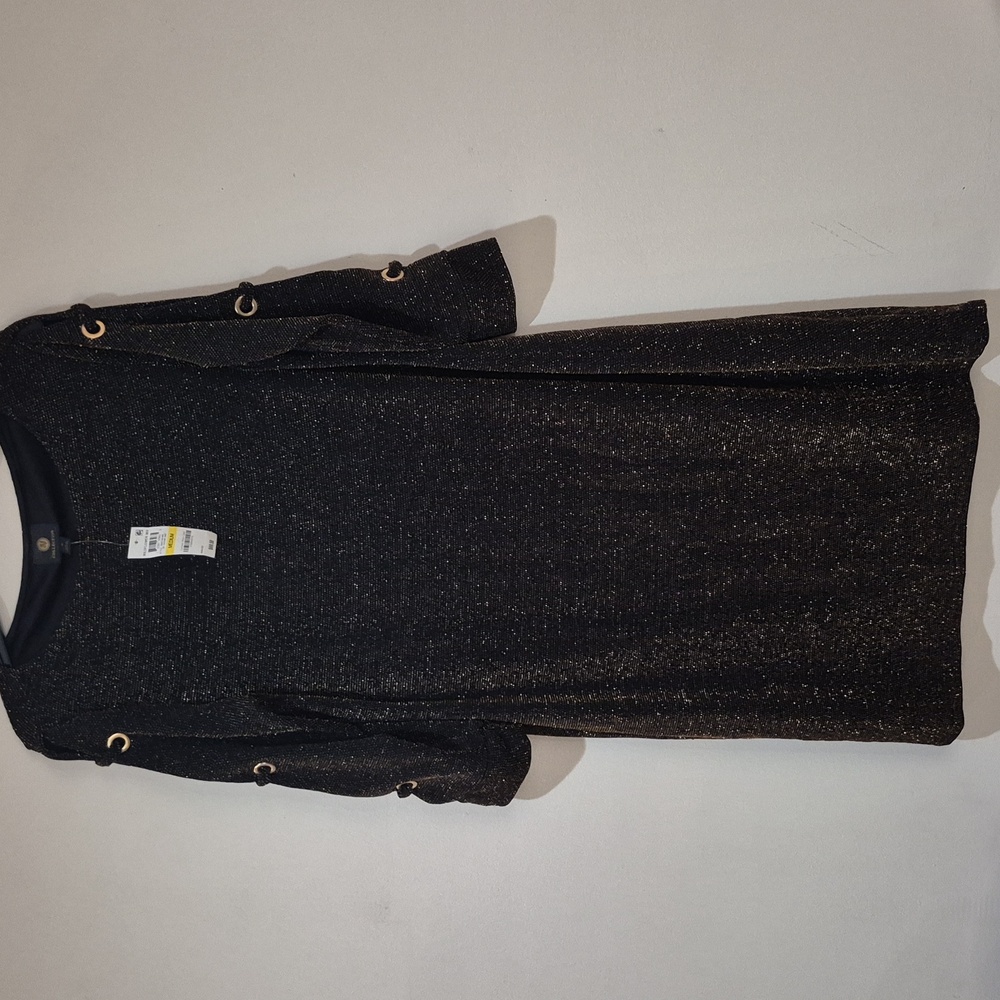 JM Collection Black Dress with Gold Accents
